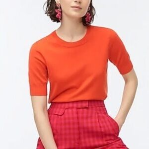 J. Crew Vibrant origin Crewneck Sweater silk blend quiet luxury office siren NWT